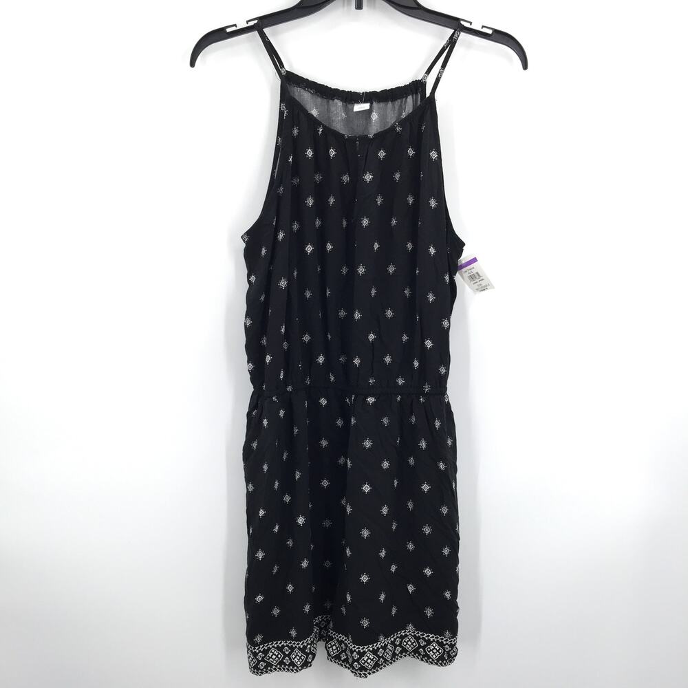 Old Navy Sleeveless Adjustable Strap Romper Black